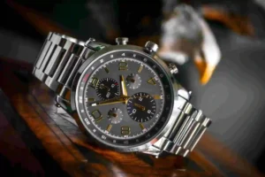 Realistic 3D model of a luxury men's watch, crafted for premium product animation.